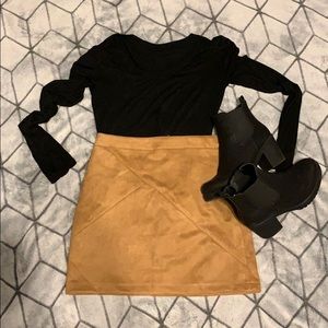 NWT! High waisted faux suede skirt